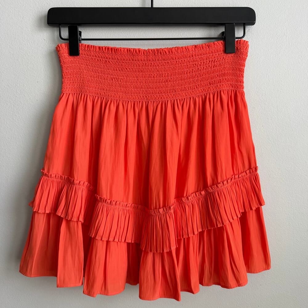 Ramy Brook Wendy Tiered Mini Skirt in Poppy Size Medium - Picture 6 of 9